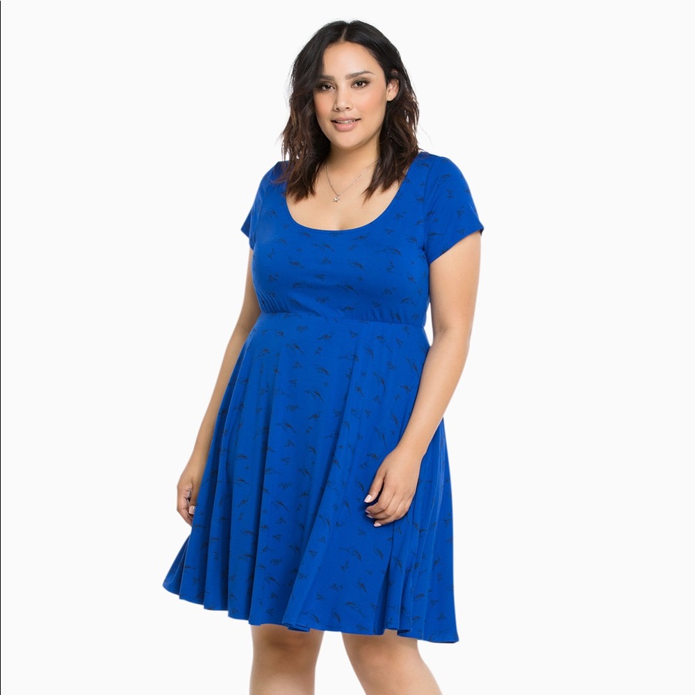 Never Worn Torrid Blue Bird Dress Plus Size 1